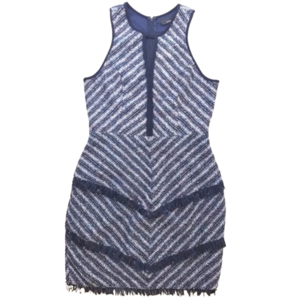 Adelyn Rae NWT Women's AR Hazel Woven Jacquard Sheath Navy/Pink Dress Size Small